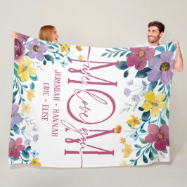Personlig Blanket för Mamma med  blommor Fleecefilt