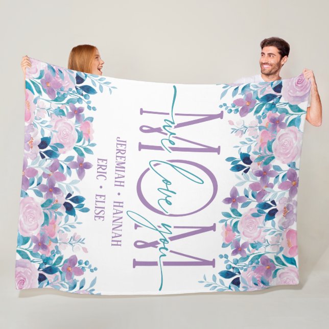 Personlig Blanket för Mamma med  blommor Fleecefilt (På plats)