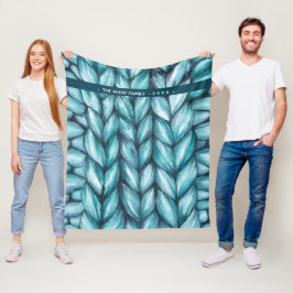 Personlig Blått vattenfärgsfärgat Fleecefilt