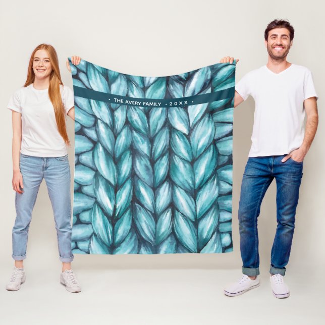 Personlig Blått vattenfärgsfärgat Fleecefilt (På plats)