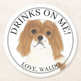 Personlig Blenheim Cavalier Kung Charles Spain Underlägg Papper Rund