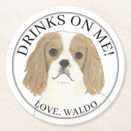 Personlig Blenheim Cavalier Kung Charles Spain Underlägg Papper Rund