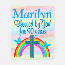 PERSONLIG BLESSERAD 90:E BIRTHDAY FLEECE BLANKET
