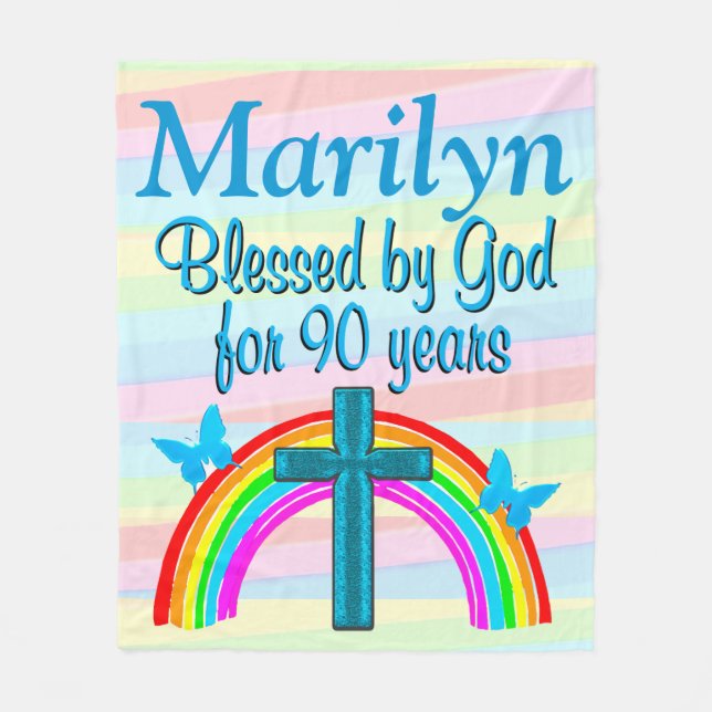 PERSONLIG BLESSERAD 90:E BIRTHDAY FLEECE BLANKET (Framsidan)
