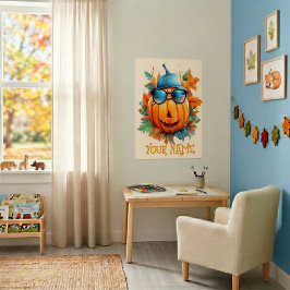 Personlig Blinkande Pumpa Halloween Barnplanscher Poster