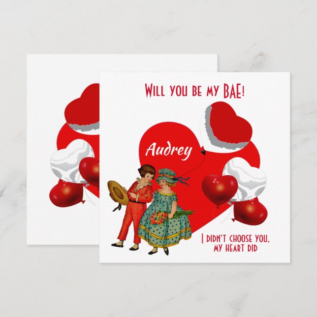 Personlig blir du mina BASE Girl Boy Balloons. (Fram/baksida)