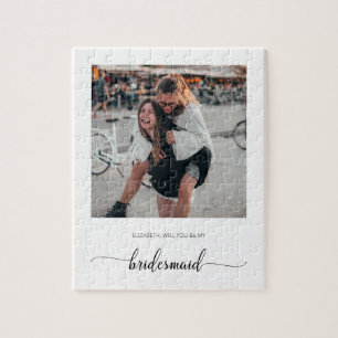 Personlig blir du mitt Bridesmaid Photo Pussel