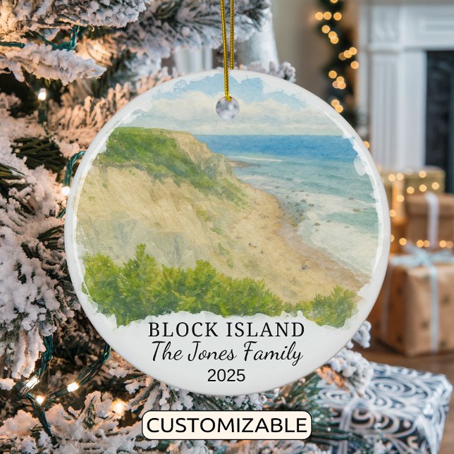 Personlig Block Island Ornament, Rhode island Julgransprydnad Keramik (Skapare uppladdad)