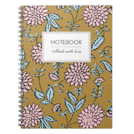 Personlig blockprint-inspirerad senapsdator anteckningsbok