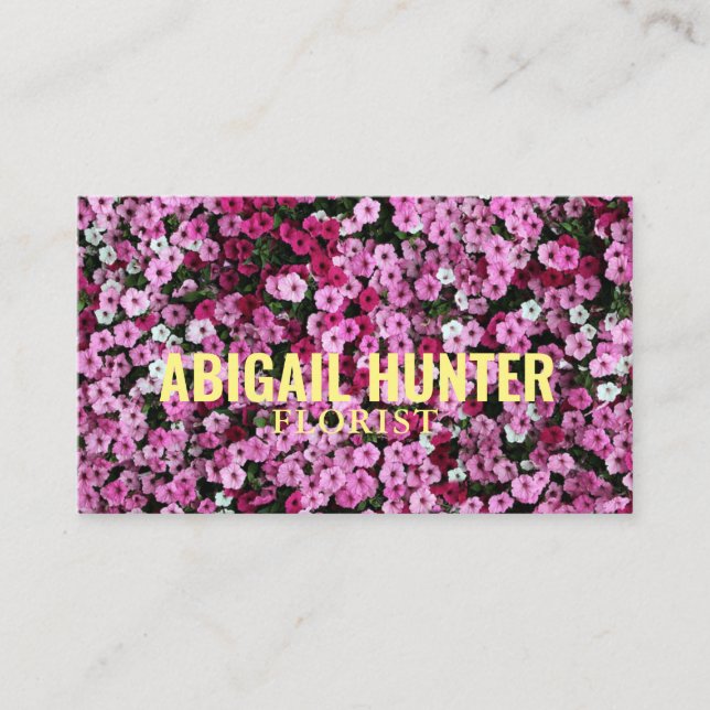 Personlig "Blodblommor" (amerikanskt) Visitkort (Framsida)