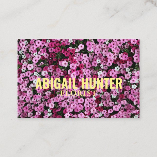 Personlig "Blodblommor" (Storbritannien/euro) Visitkort (Framsida)