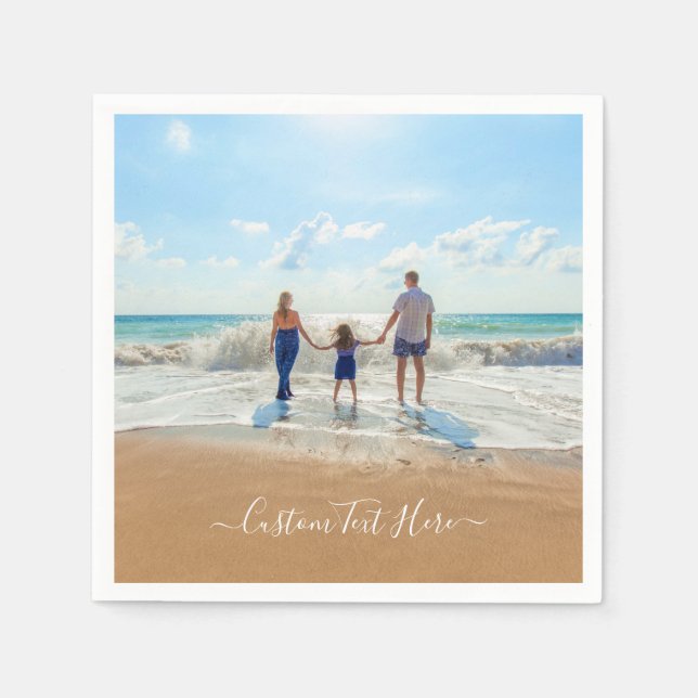 Personlig - blöjor med foton och text pappersservett (Framsidan)