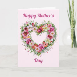 Personlig blomkrans för mors dag kort