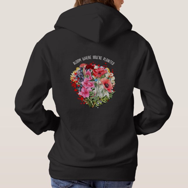 Personlig BLOMMA DÄR DU PLANTERAR Blommigt T Shirt (Baksida)