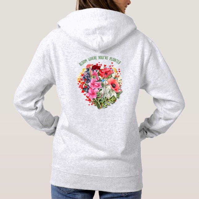 Personlig BLOMMA DÄR DU PLANTERAR Blommigt T Shirt (Baksida)