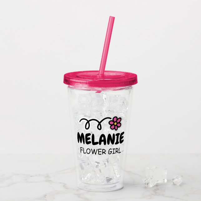 Personlig-blomma-namn-akryltumlare kopp take away mugg (Baksida Ice)