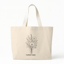 Personlig blommig bukett minimalistisk toteväska