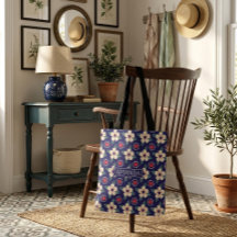 Personlig blommig handväsk för shopping med namn