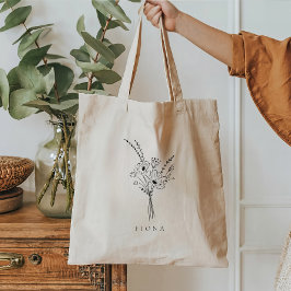 Personlig blommig handväskan tygkasse
