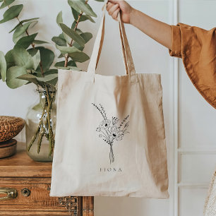 Personlig blommig handväskan tygkasse