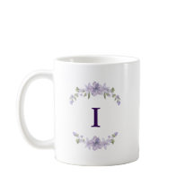Personlig blommig initial mugg | Present till henn