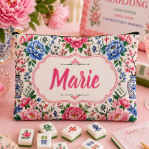 Personlig blommig Mahjong-plånsterbagge