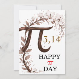 Personlig blommig Pi-dags-kort, elegant matematikp