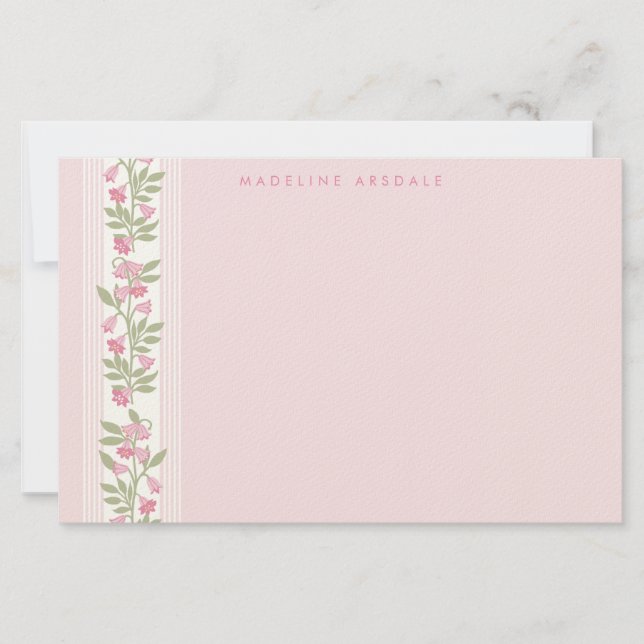 Personlig blommig preppy-stil brevpapper (Framsida)