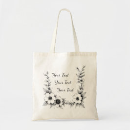 Personlig blommig ram Totebag Tygkasse