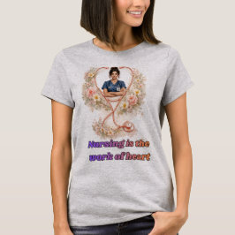 Personlig blommig sjuksköterskeporträtt | Sjuksköt T Shirt