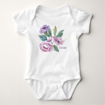 Personlig Blommigt Baby Bodykostym