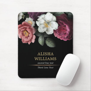 Personlig Blommigt Black Luxury Musmatta