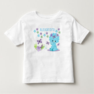 Personlig Blommigt Blue Baby Dinosaur T Shirt