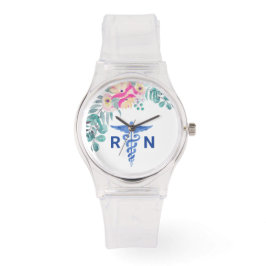 Personlig Blommigt Boho Nurse Monogram Gift Work Armbandsur