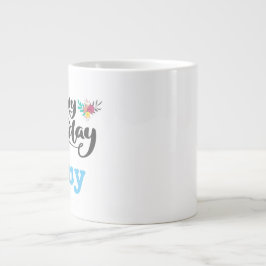 Personlig Blommigt Bouquet - Grattis på födelsedag Jumbo Mugg