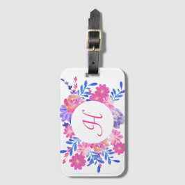 Personlig Blommigt Bouquet Luggage Tag Bagagebricka