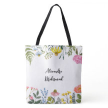 Personlig Blommigt Bridesmaid Tote Bag
