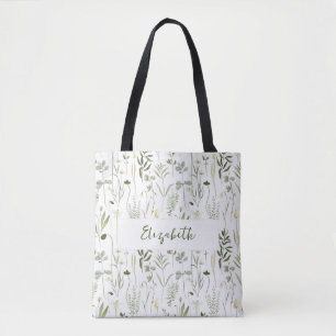 Personlig Blommigt Bridesmaid Tote Bag Tygkasse