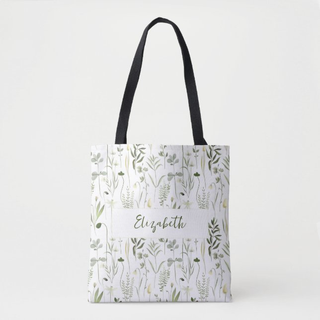 Personlig Blommigt Bridesmaid Tote Bag Tygkasse (Framsida)