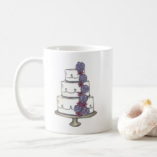 Personlig Blommigt Bröllop Cake Möhippa Kaffemugg