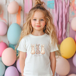 Personlig Blommigt Bunny Påsk-barn T Shirt
