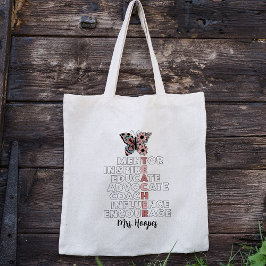 Personlig Blommigt Butterfly Snyggt Cute Teacher Tygkasse