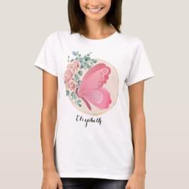 Personlig Blommigt Butterfly T-Shirt