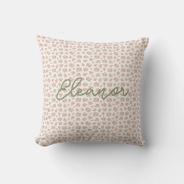 Personlig Blommigt Cottagecore Pillow Kudde (Framsida)