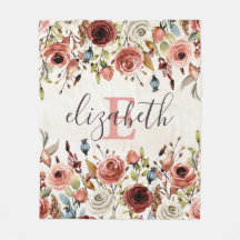 Personlig Blommigt Fleece Blanket
