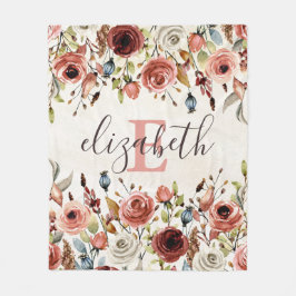 Personlig Blommigt Fleece Blanket