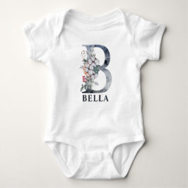PERSONLIG BLOMMIGT FLICKA NAMN BABY B T SHIRT
