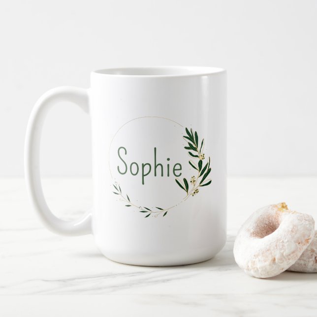 Personlig blommigt, fransk kaffete mugg (Med munk)