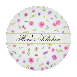 Personlig Blommigt Glass Chopping Board - Gift