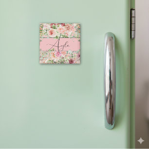 Personlig Blommigt Gräns med Ro Magnet